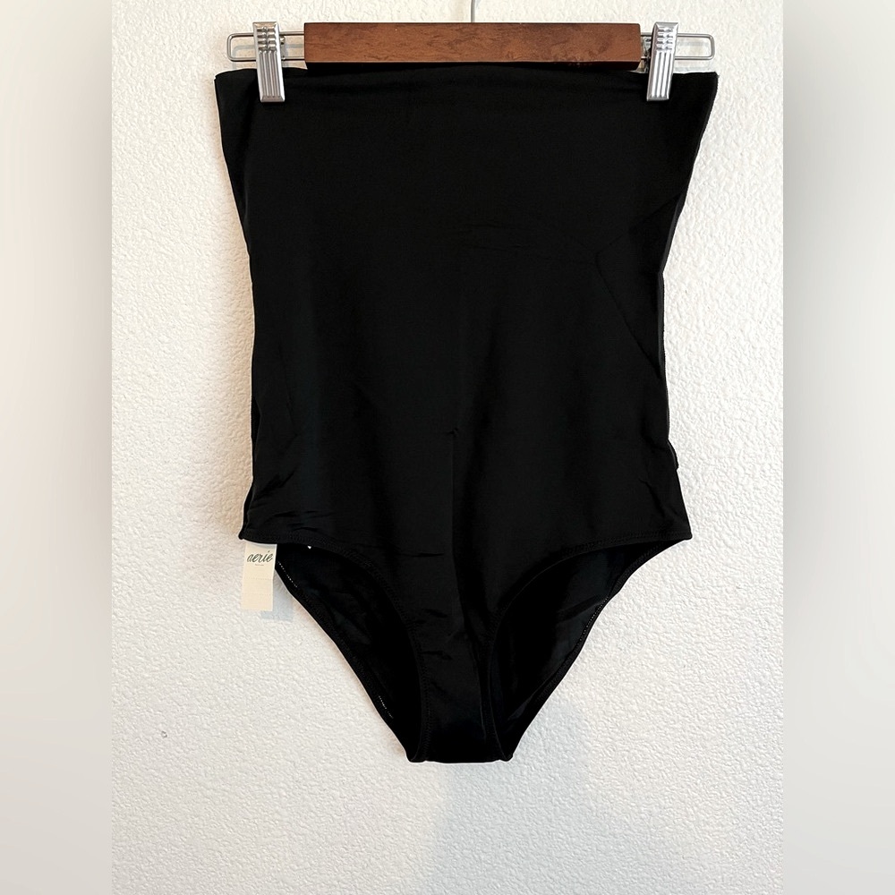 Aerie Black Maternity Pregnancy Bump Cover Swim Suit Bottoms S